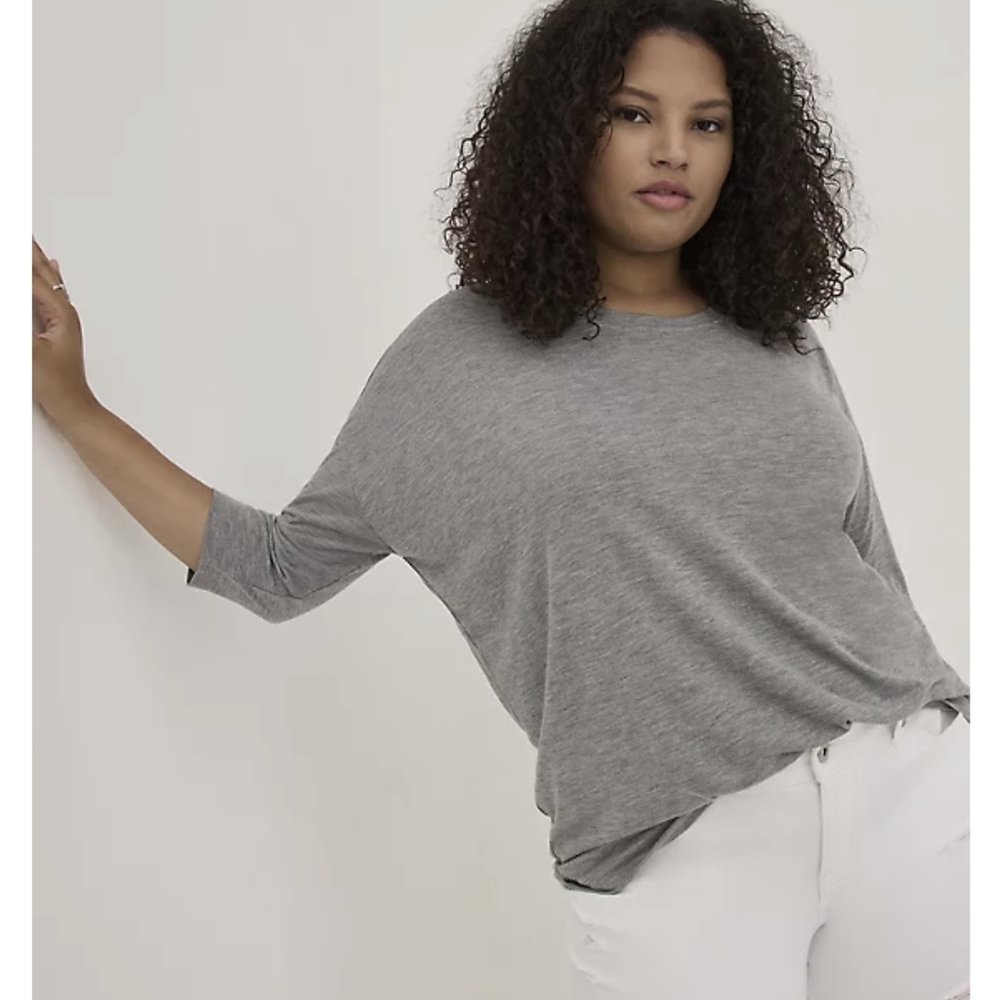 TORRID RELAXED FEATHER SOFT SLUB CREW NECK DROP SHOULDER TEE
